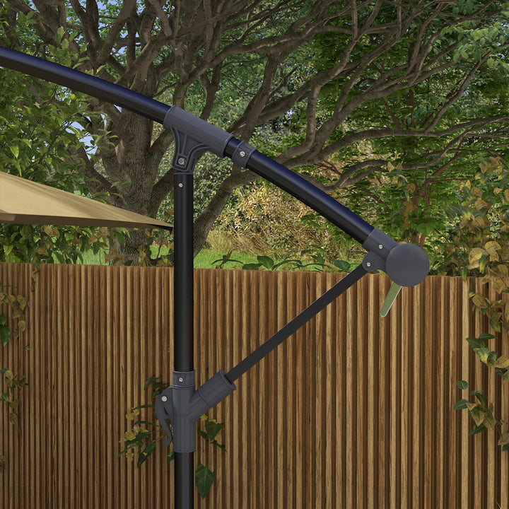 Waterproof Cantilever Parasol: Crank-Operated