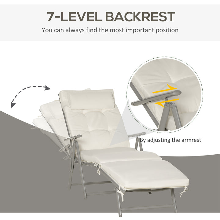 Garden Sun Lounger: Foldable Reclining Chair with Pillow