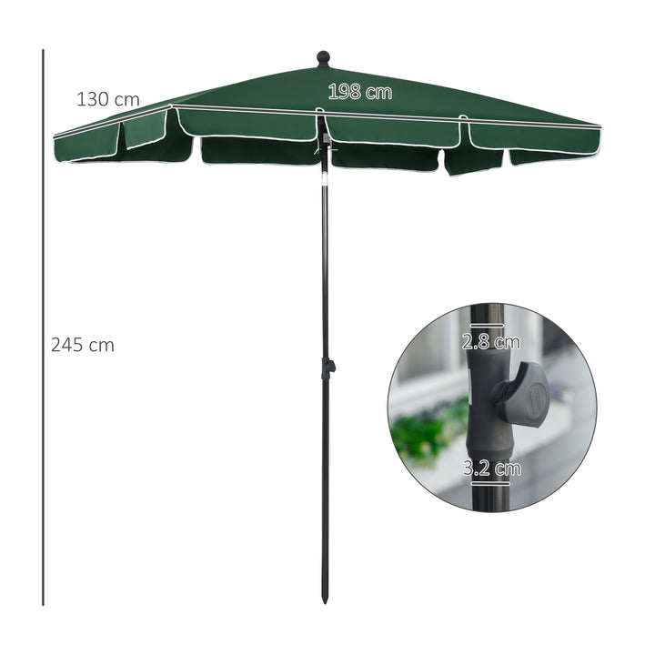 Aluminous Rectangular Parasol: Tilting Patio Sunshade