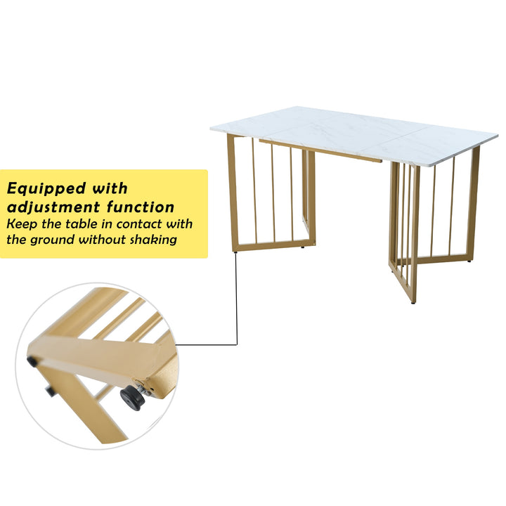 Modern Rectangular Extendable Dining Table with V-shaped Support Legs