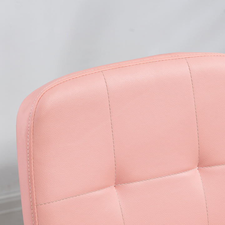 Vinsetto Armless Faux Leather Office Chair, Pink