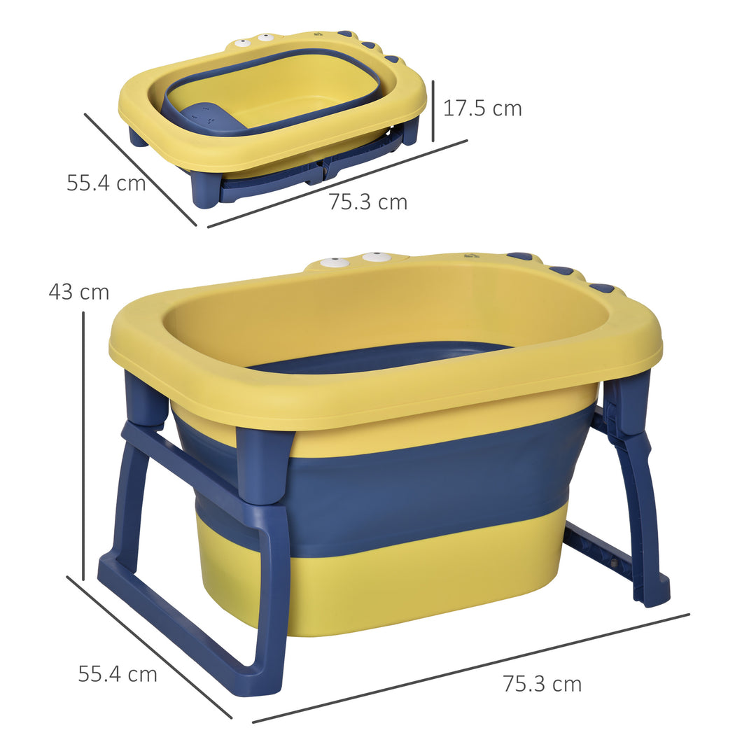 Crocodile Cove: Collapsible Baby Bath with Non-Slip Seat