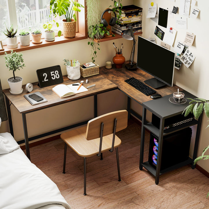 HOMCOM Industrial L-Shaped Desk