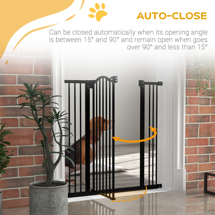 Dog Gate Baby Gates for Dogs Pet Gate with Metal Adjustable Frame & Double Locking System