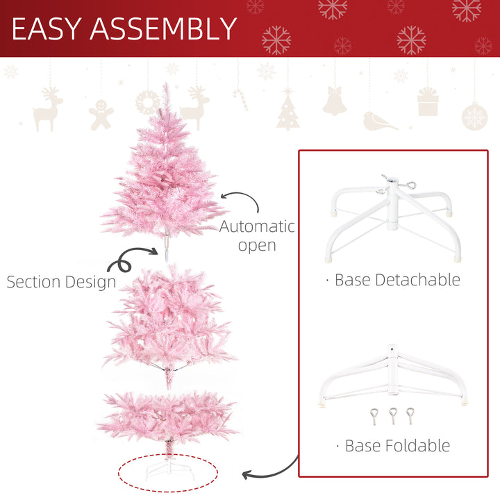 6FT Pop-up Artificial Christmas Tree Holiday Xmas Holiday Tree Decoration with Automatic Open for Home Party