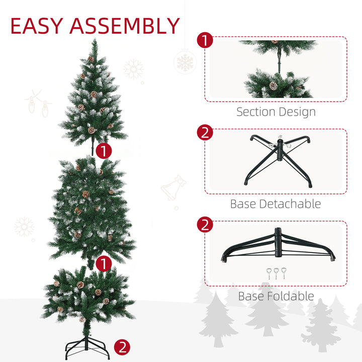 6 Foot Snow Artificial Christmas Tree with Realistic Branches