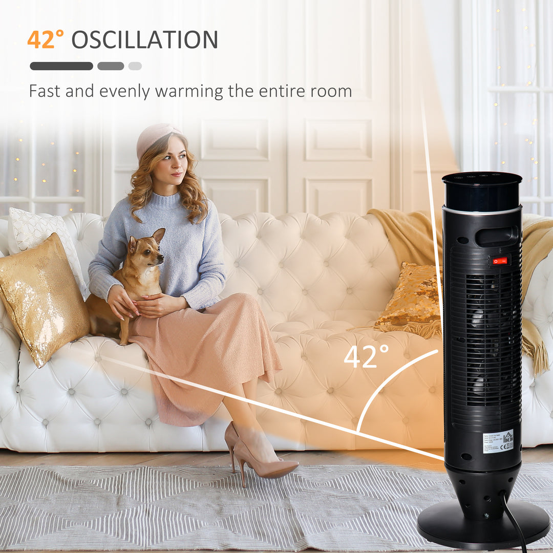 Tower Indoor Space Heater Electric Floor Heater w/ 2 Heat & Fan 1000W/2000W