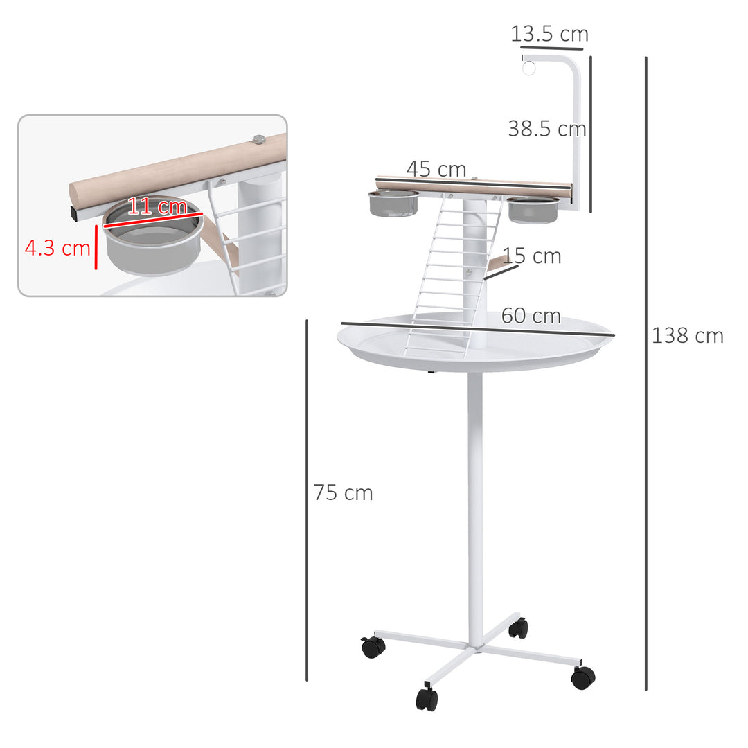 Bird Stand with Four Wheels