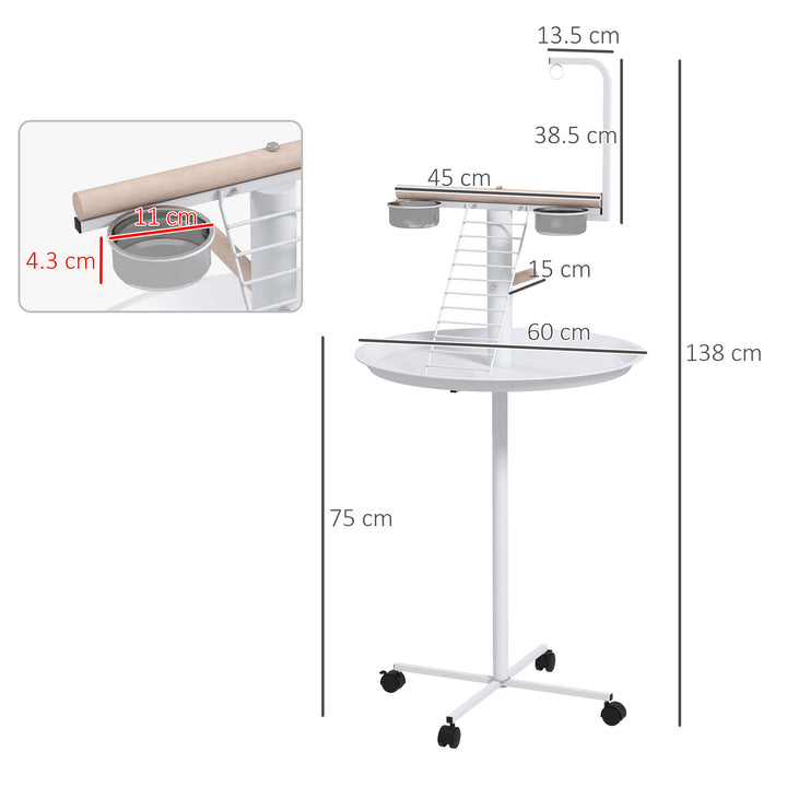 Bird Stand with Four Wheels