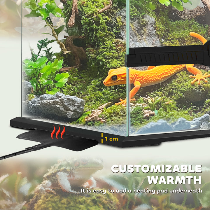 40L Vivarium for Lizards Frogs Snakes Turtles Tortoises w/ Anti Escape Design