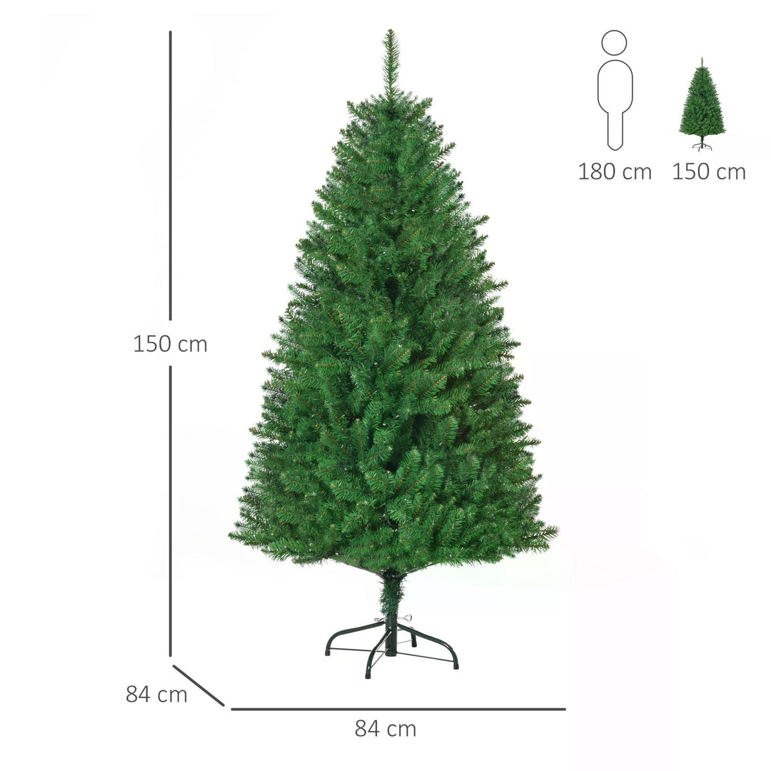 5ft Prelit Christmas Tree Artificial Tree Warm White LED Light Holiday Home Xmas Decoration