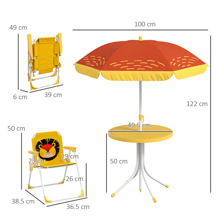 Lion Themed Kids Outdoor Picnic Table & Chair Set