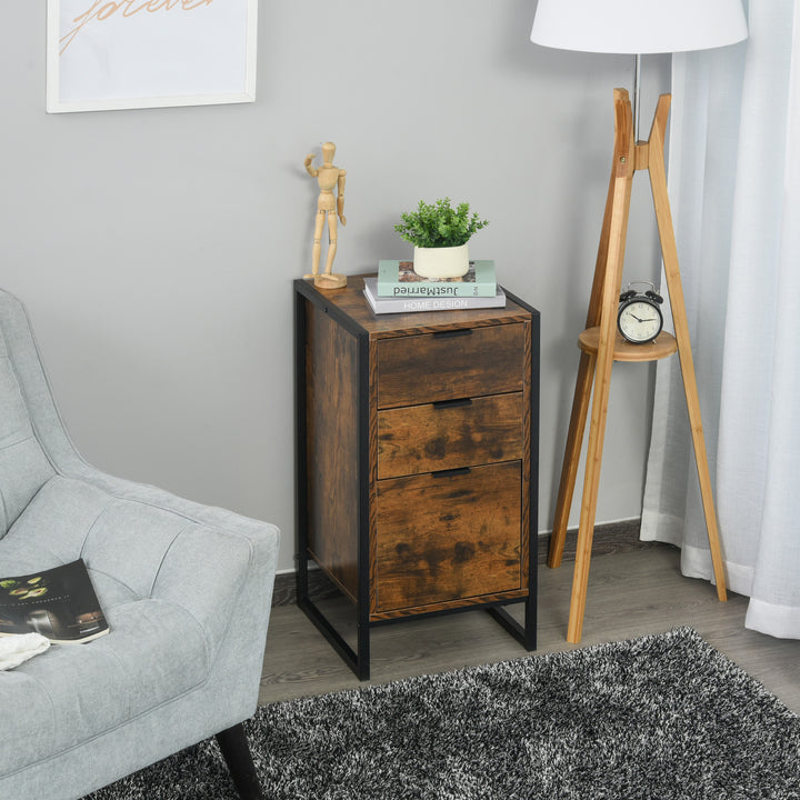 Industrial Storage Trunk: 3-Drawer Metal Cabinet