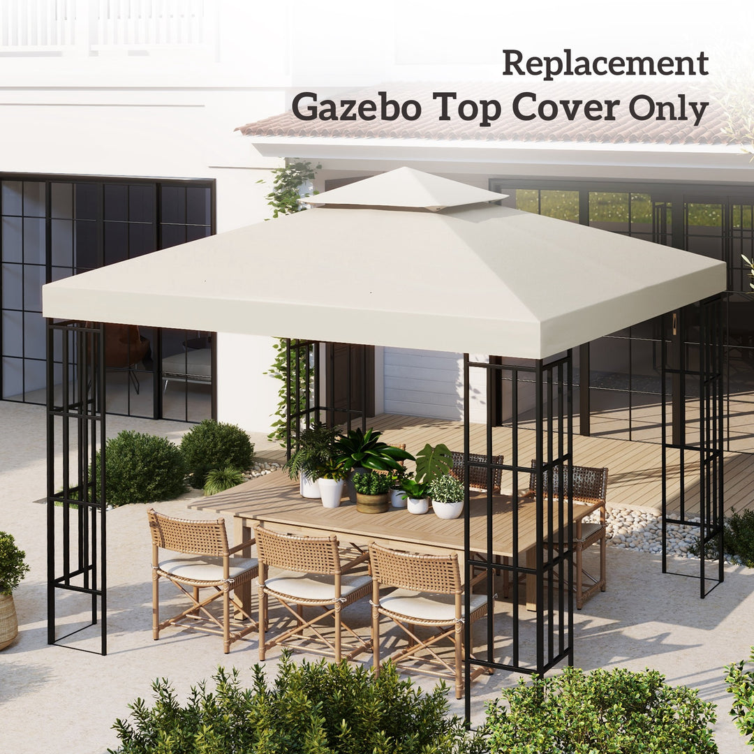 3 x 3(m) Gazebo Canopy Roof Top Replacement Cover Spare Part Cream White (TOP ONLY)