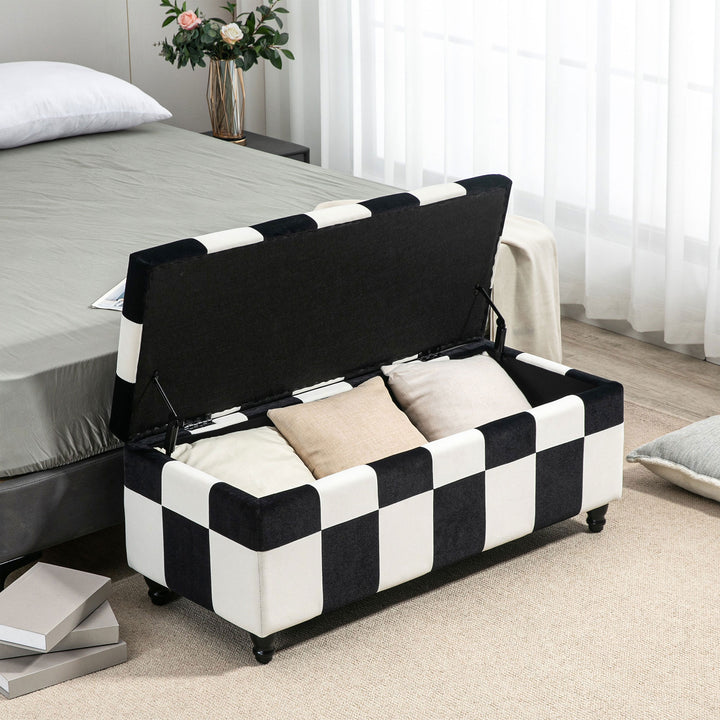 114 x 47 x 47cm Velvet Storage Ottoman