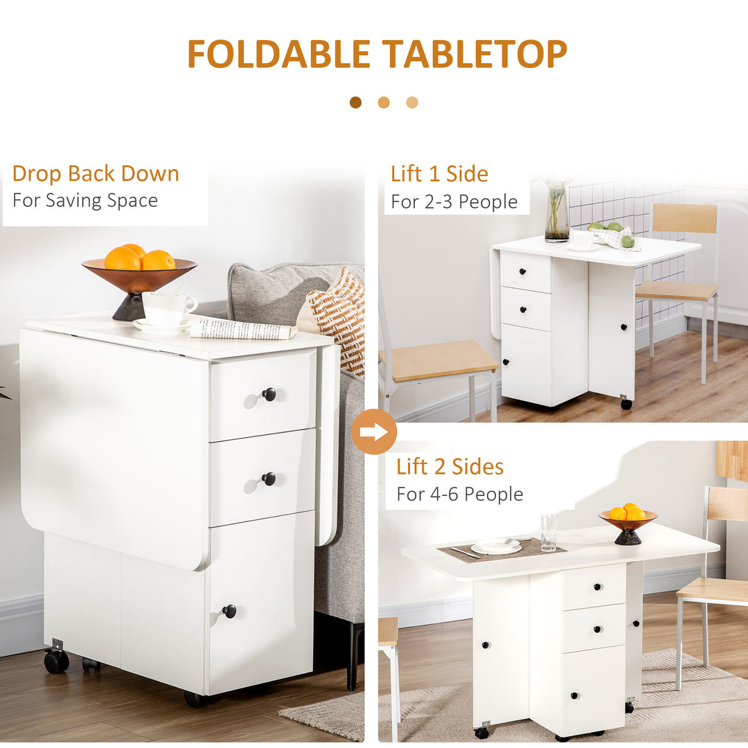 HOMCOM Folding Kitchen Table for 4-6