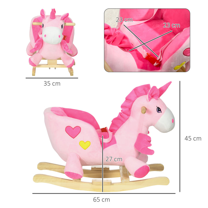 Kids Rocking Horse Ride on Unicorn with Songs