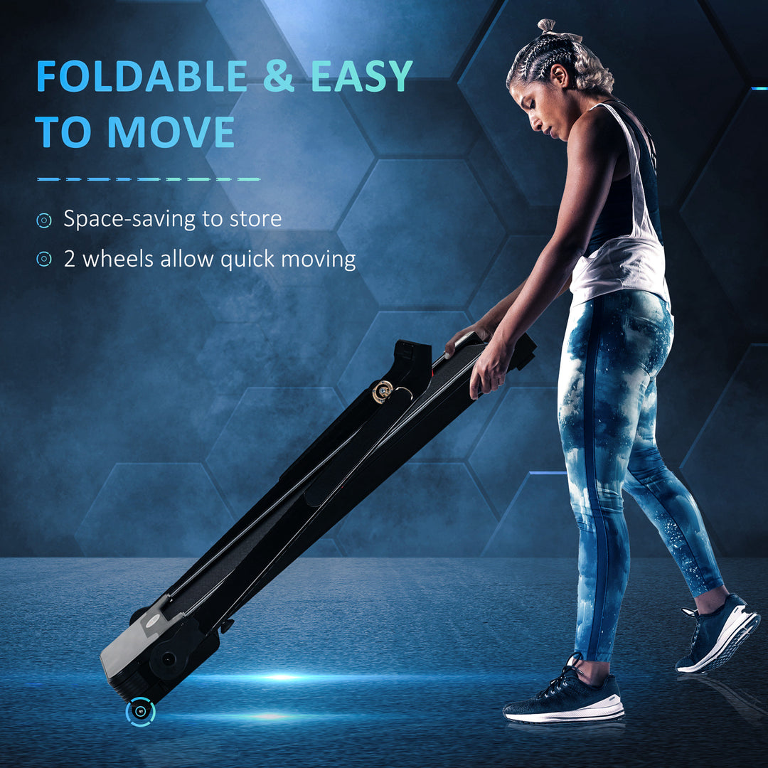 600W Foldable Steel Motorised Treadmill Black