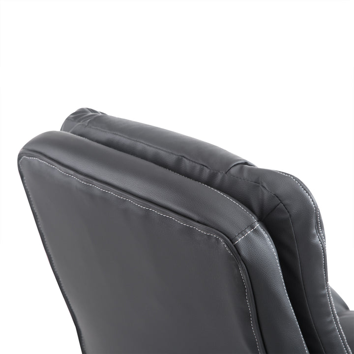 HOMCOM Swivel Executive Office Chair, Faux Leather, Mid-Back, Padding, Black