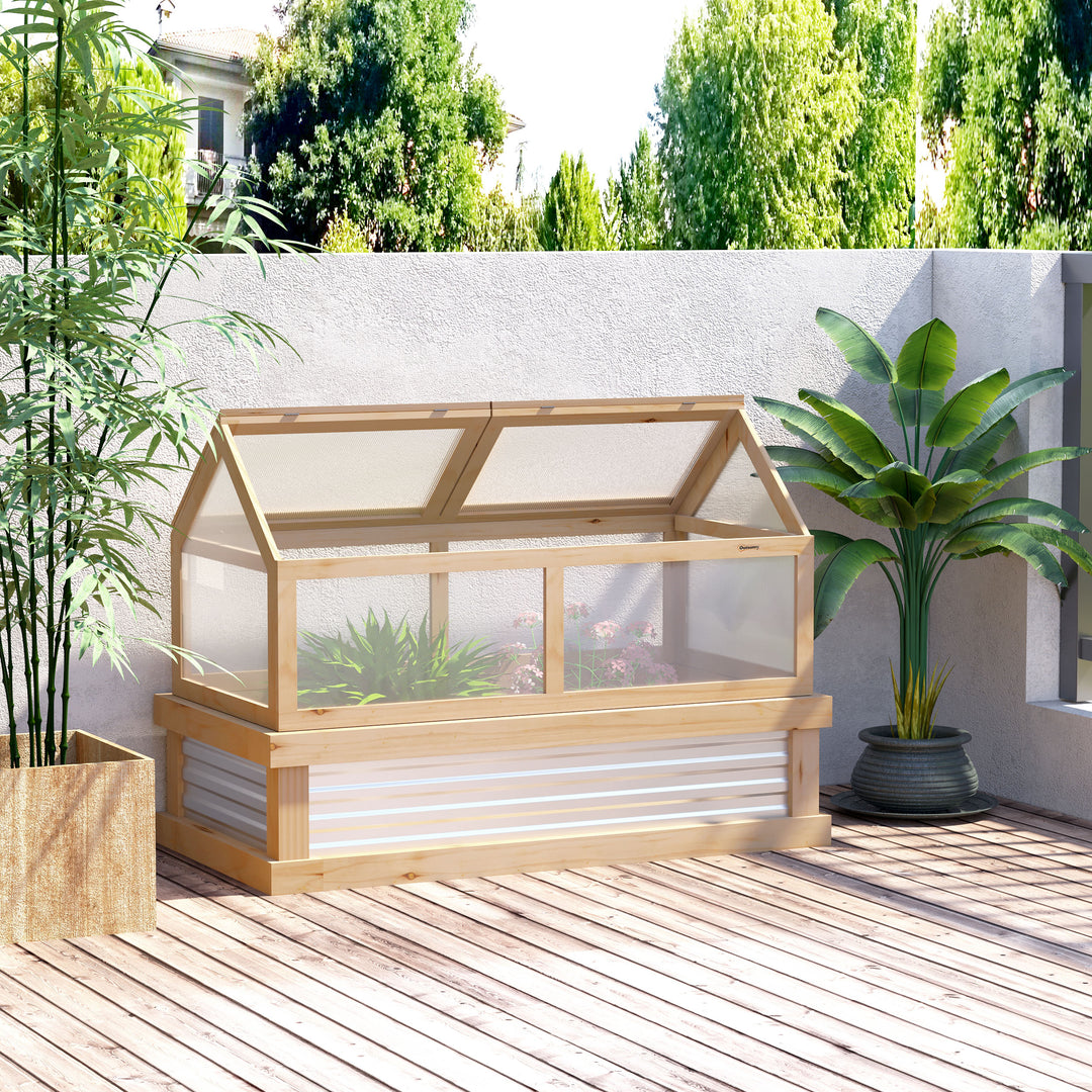 Raised Garden Bed with Greenhouse Top