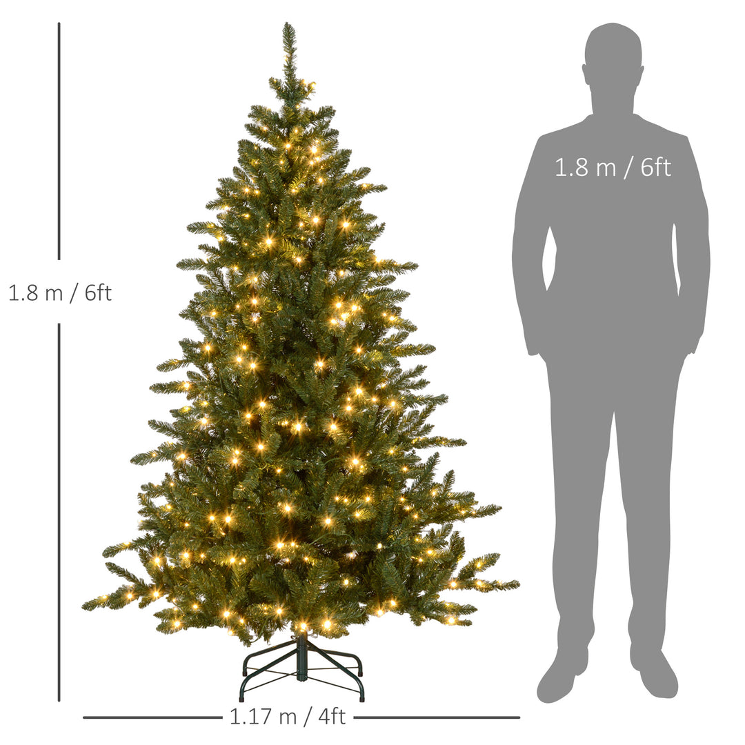 6ft Prelit Artificial Christmas Tree with Warm White LED Light and 872 Tips