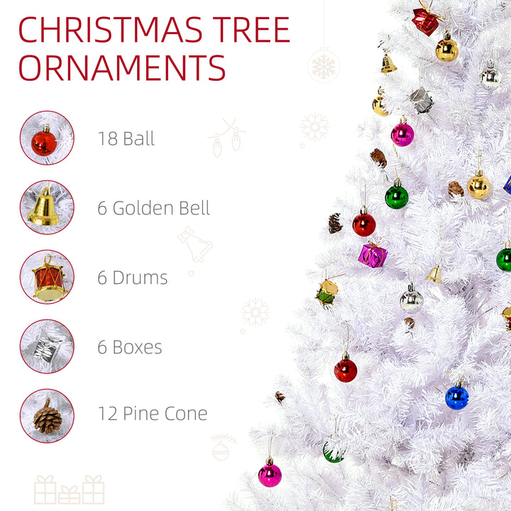 4.9ft Artificial Christmas Tree Holiday Home Decoration with Xmas Ornaments and Metal Stand