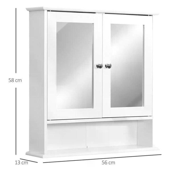 HOMCOM Bathroom Mirror with Storage, Adjustable Shelf