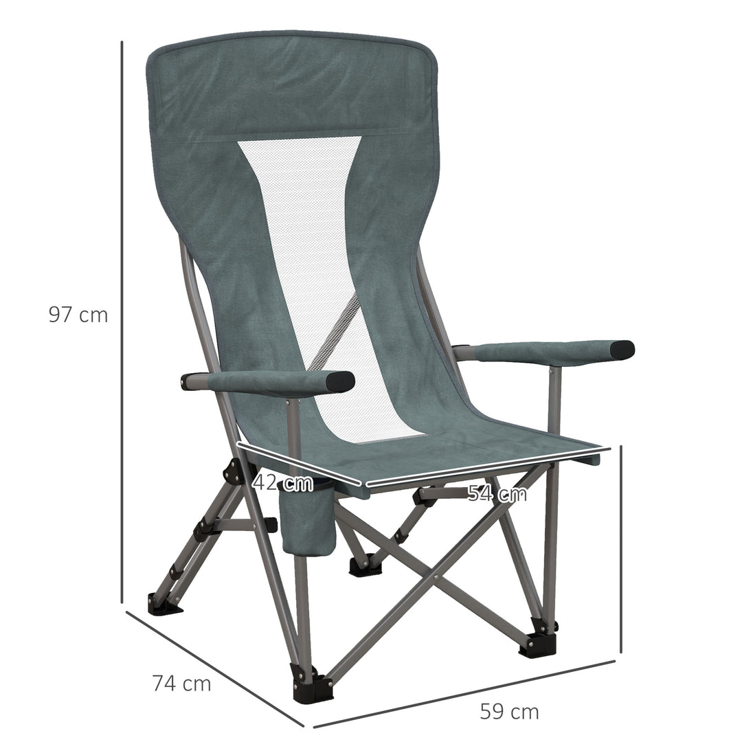 Folding Camp Chair Portable Chair w/ Cup Holder Holds up to 136kg Perfect for Camping