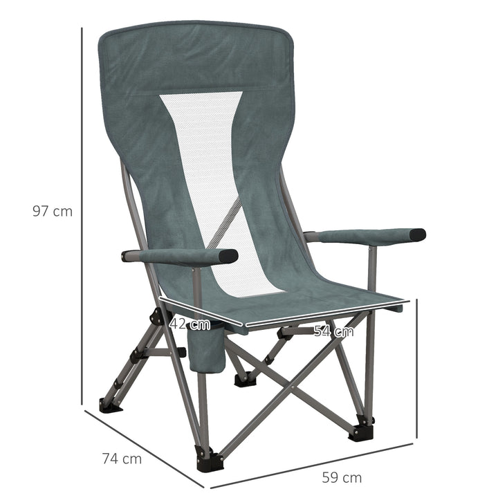 Folding Camp Chair Portable Chair w/ Cup Holder Holds up to 136kg Perfect for Camping