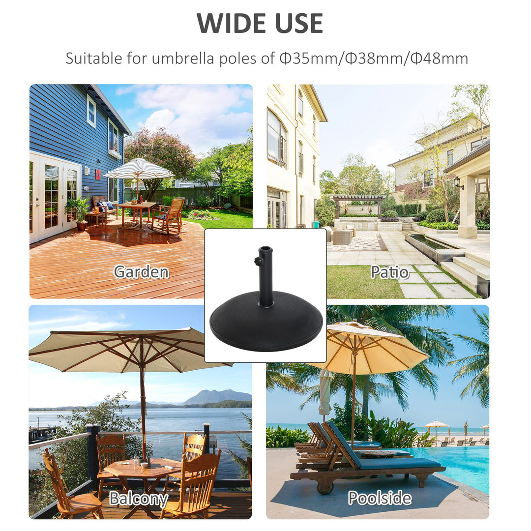 25kgs Round Umbrella Base Concrete Parasol Weight Stand Patio Outdoor Black Dia 50cm