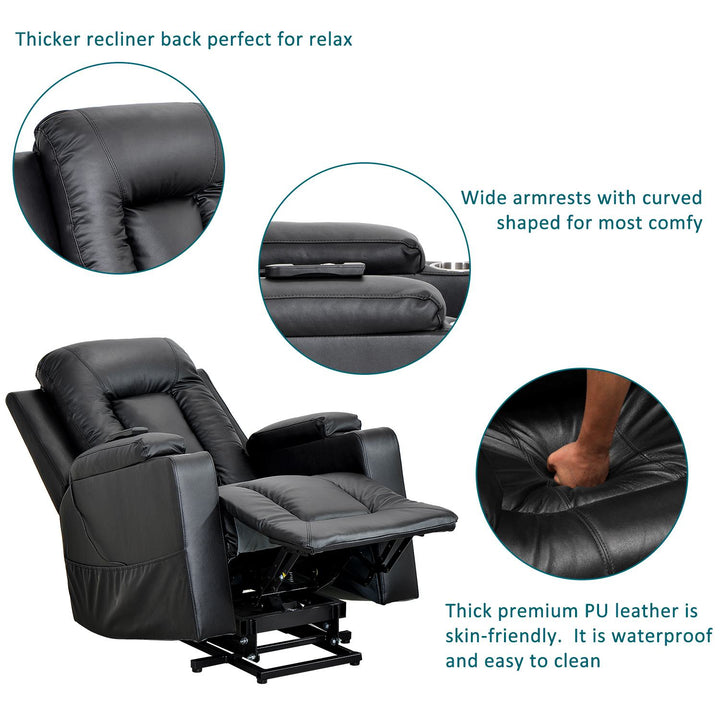 Remote Control Electric Power Lift Recliner Chair for Elderly with Faux Leather