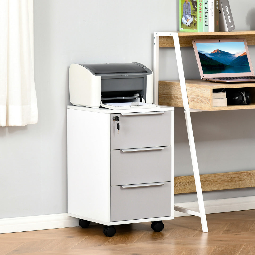 Mobile 3-Drawer Locking File Cabinet