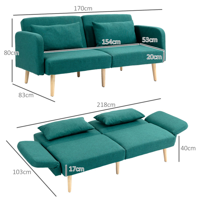 2/3 Seater Sofa Bed with Adjustable Backrest