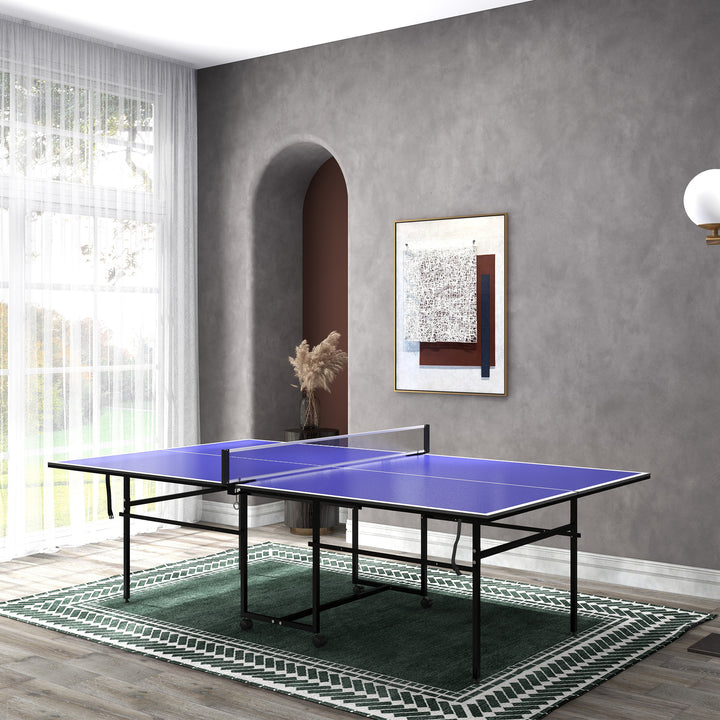 9FT Folding Table Tennis Table with 4 Wheels