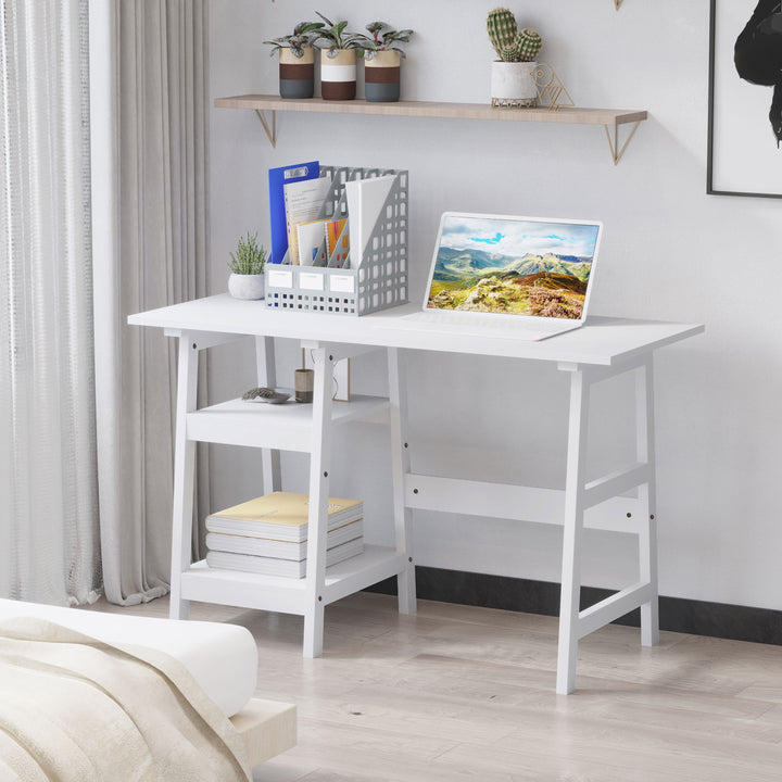 HOMCOM Study Desk with Bookshelf