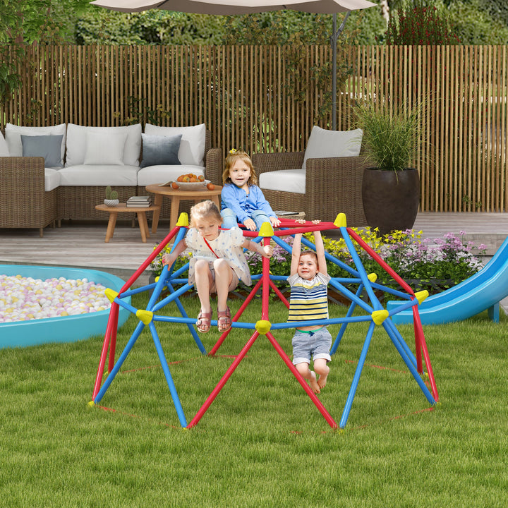 6 FT Toddler Climbing Frame Outdoor with Rust and UV-Resistant Steel for 1-4 Kids Ages 3-8 Years Old