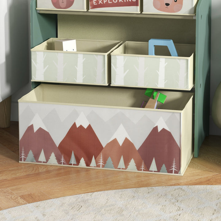 Children's Toy Storage Unit with 6 Fabric Bins