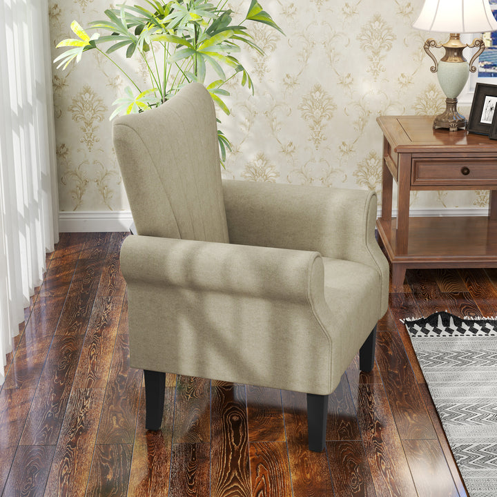 Upholstered Accent Chair with High Back