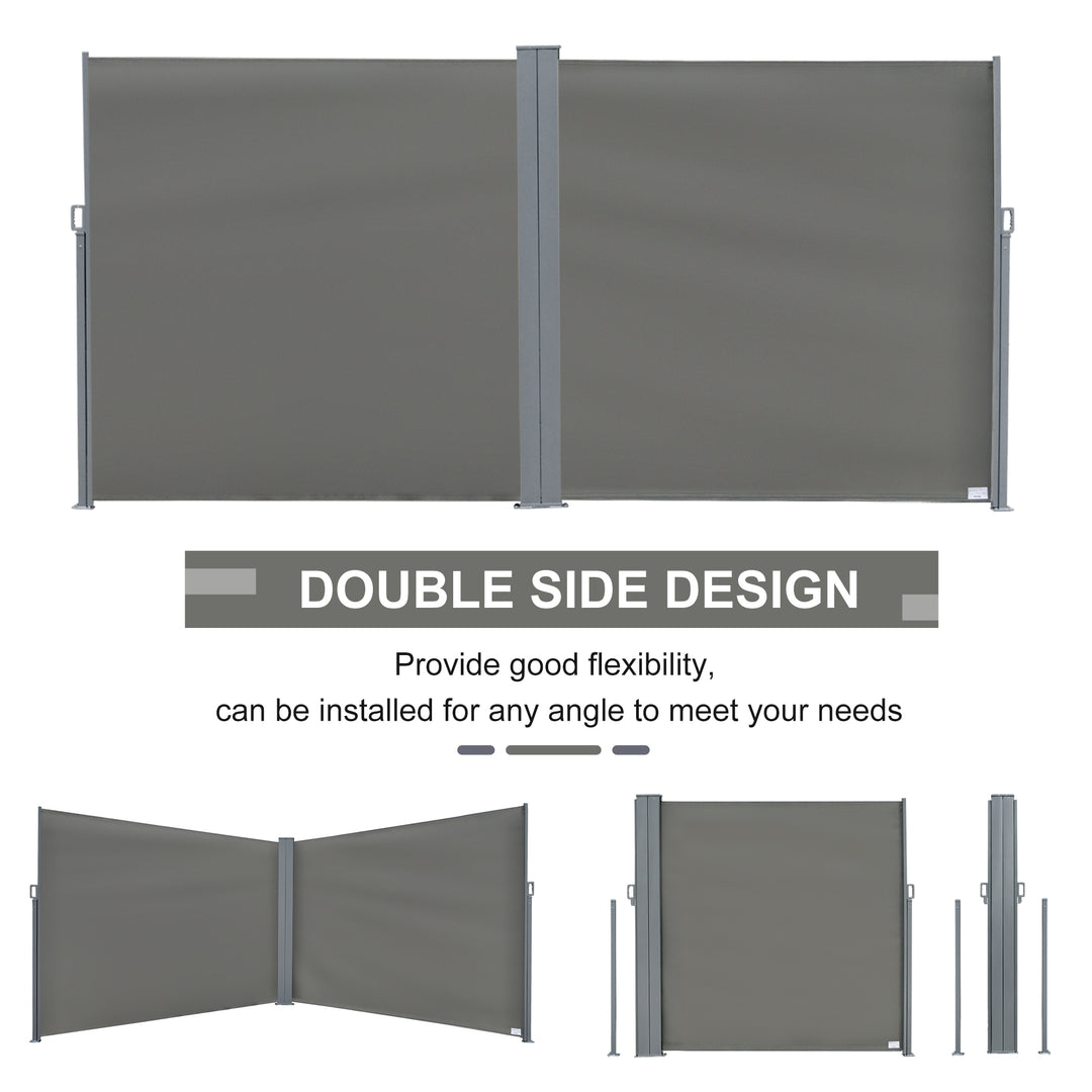 Patio Retractable Double Side Awning Folding Privacy Screen Fence Privacy Wall Corner Divider Wind Screen Room Divider