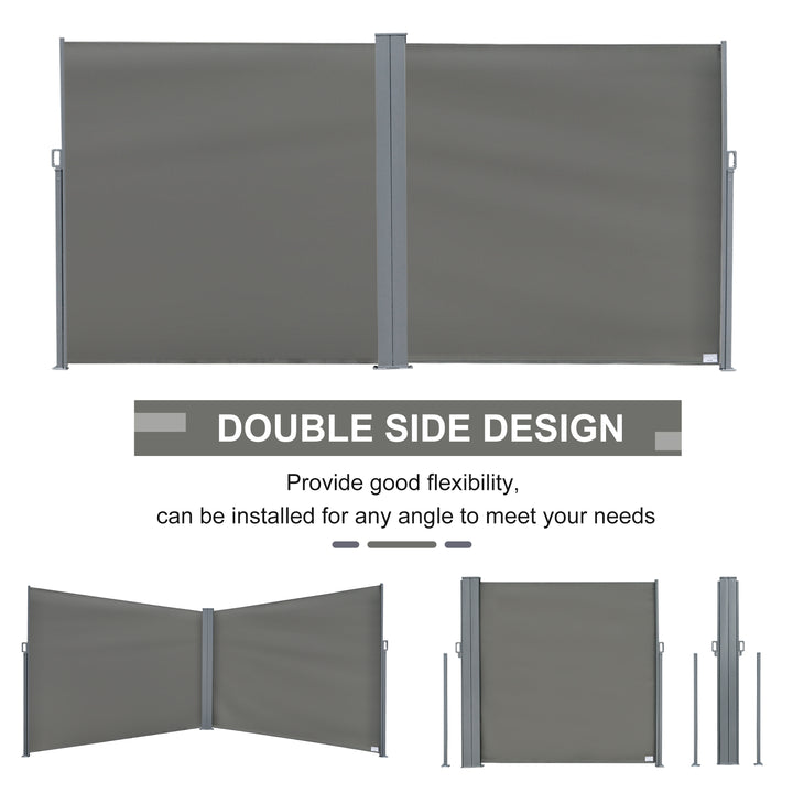 Patio Retractable Double Side Awning Folding Privacy Screen Fence Privacy Wall Corner Divider Wind Screen Room Divider