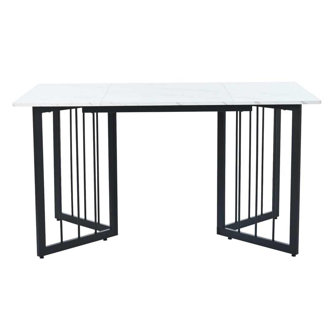 Modern Rectangular Extendable Dining Table with V-shaped Support Legs