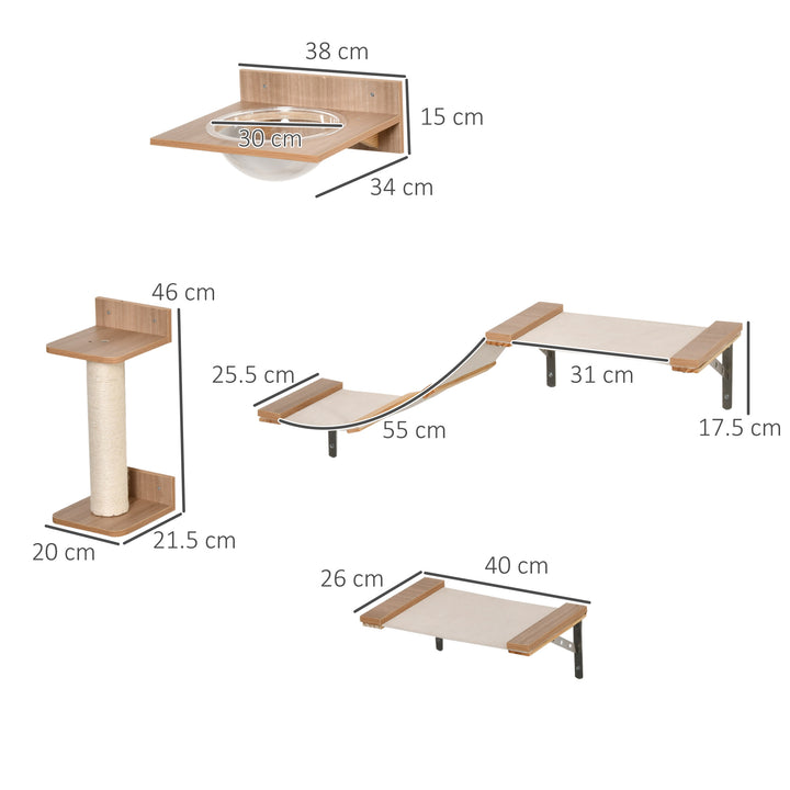 Wall-Mounted Cat Climbing Shelf Set