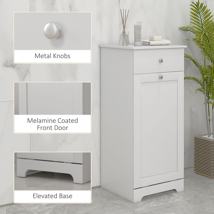 HOMCOM Bathroom Cabinet with Laundry Basket