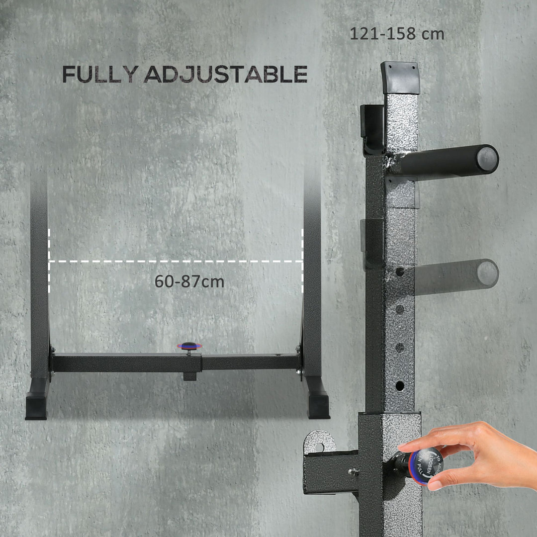 Heavy Duty Barbell Squat Rack with Dip Station