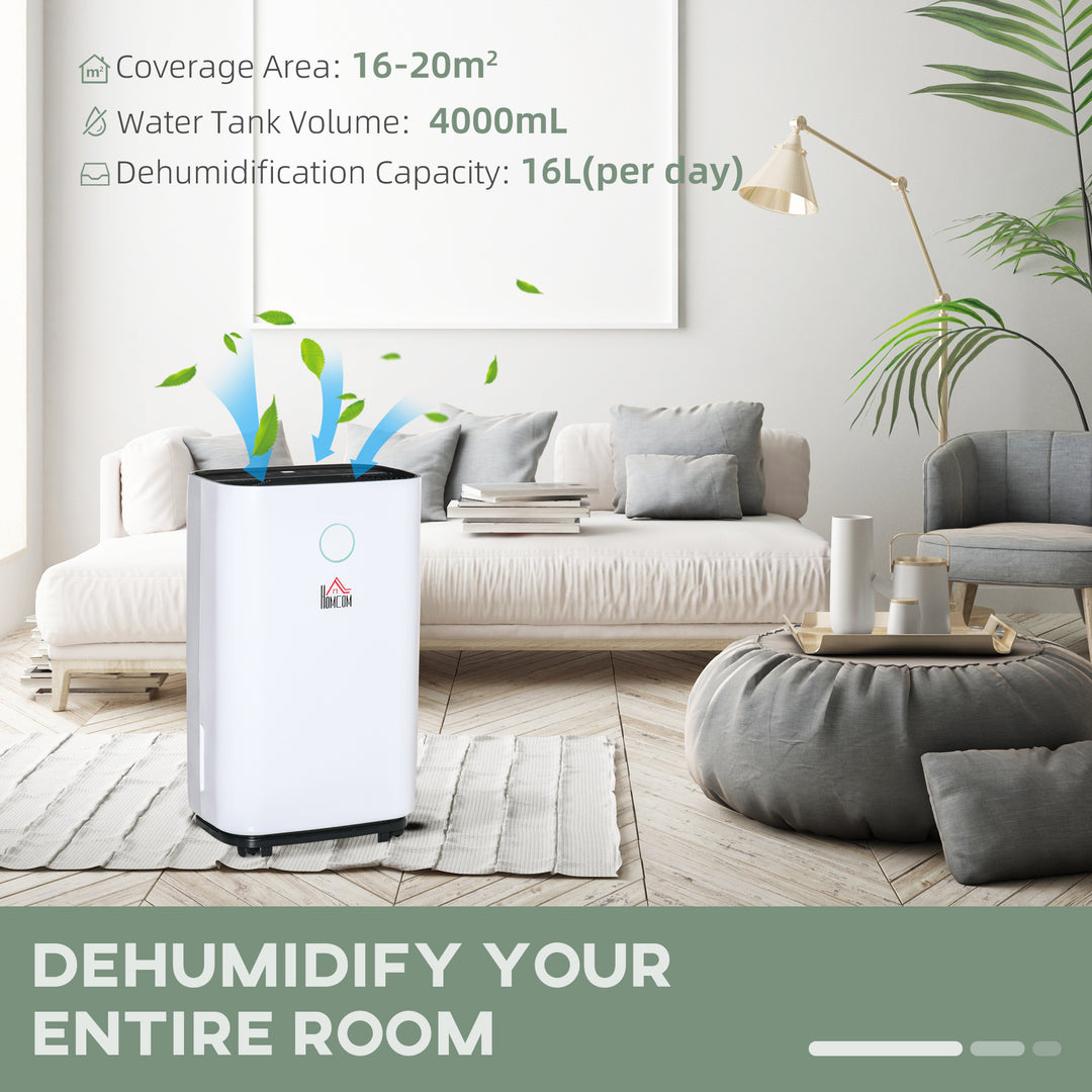 20L/Day 4000ML Portable Quiet Dehumidifier for Home Laundry Room Bedroom Basement