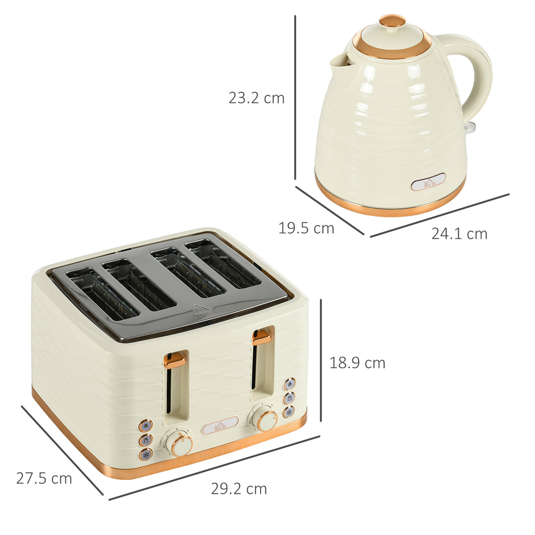 3000W 1.7L Rapid Boil Kettle & 4 Slice Toaster