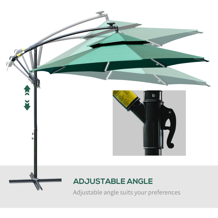 3(m) Cantilever Parasol Banana Hanging Umbrella with Double Roof