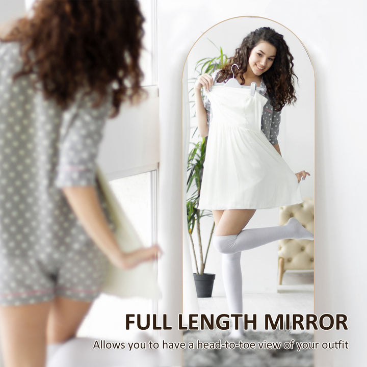 150cm Arched Full Length Mirror - Gold Tone