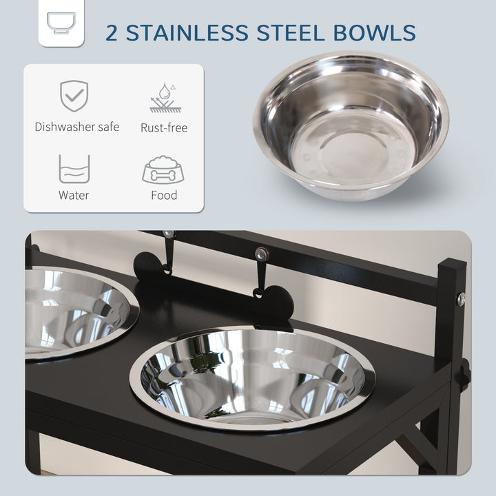 Elevated Dog Bowls with Adjustable Height Stand