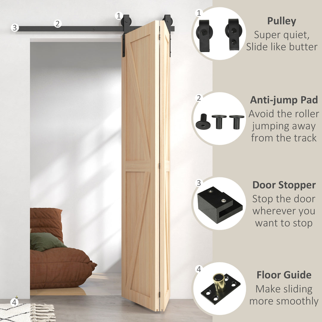 4FT/122CM Bi-Folding Sliding Barn Door Hardware Track Kit